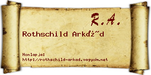 Rothschild Arkád névjegykártya