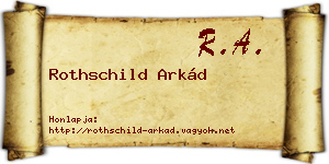 Rothschild Arkád névjegykártya